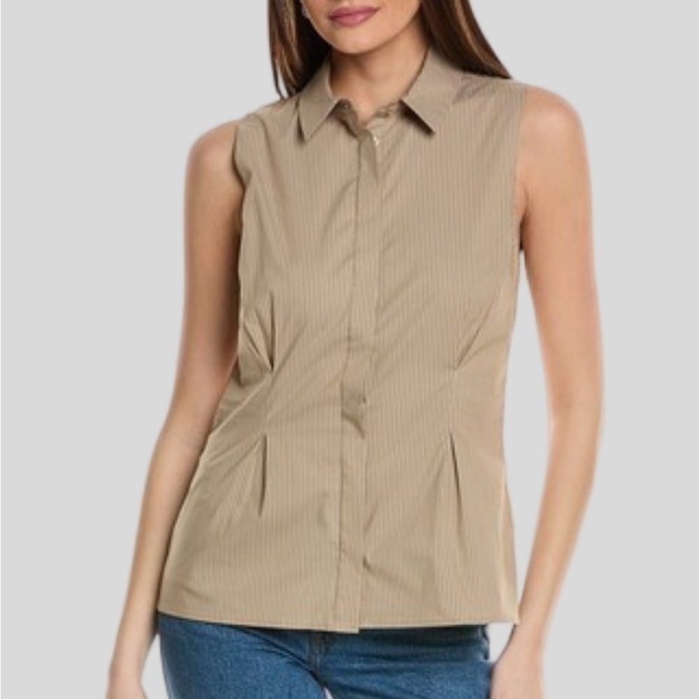 😍SHOW SPECIAL - Jessica Cream Sleeveless Stretch Fitted Blouse 22W